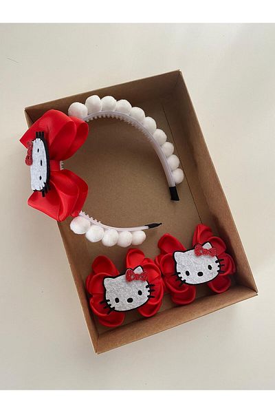 Hello Kitty Crown Buckle Set Red