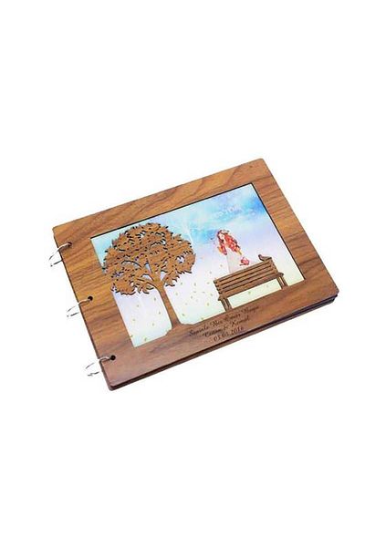 Skygo Horizontal Themed Decorative Gift Album with Wooden Cover