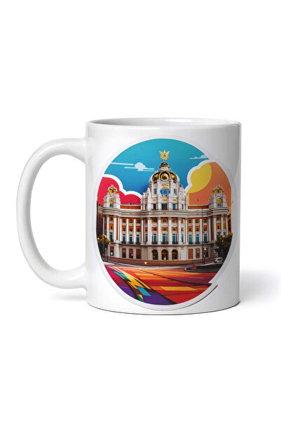 OEM Εξατομικευμένη Λευκή Κούπα, Πόλη της Μαδρίτης, Inovatix®. 330ml