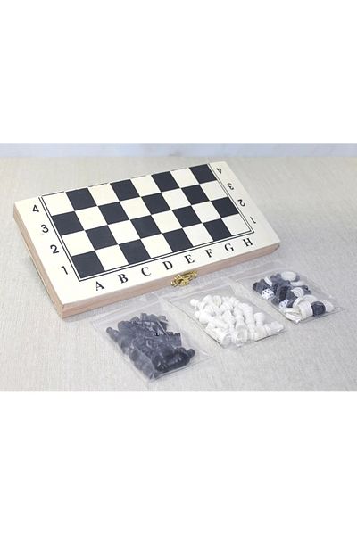 PRATİKOBA Chess Backgammon Set with Wooden Box Alk4025