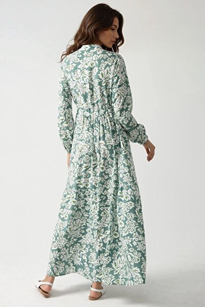 Hiccup Μάξι φόρεμα με στάμπα με γιακά πουκάμισου