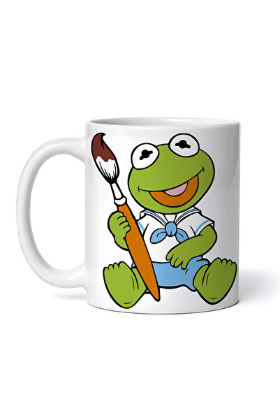 OEM Cană albă personalizată, pictură cu un copil Muppet Kermit, INOVATIX®. 330ml