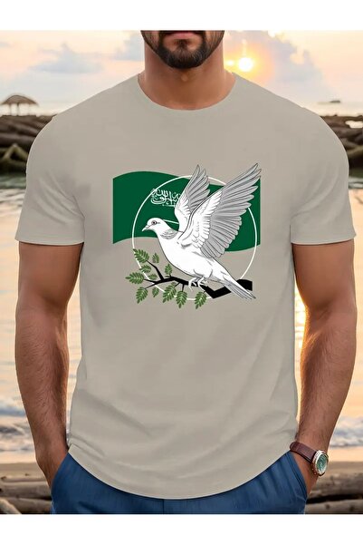 LAND MODA Tricouri casual pentru bărbați cu guler, cu steagul Arabiei Saudite...