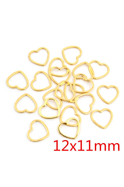 Choice AE5-35 20 قطعة قلادة على شكل قلب من الفولاذ المقاوم للصدأ الذهبي، بإطا...