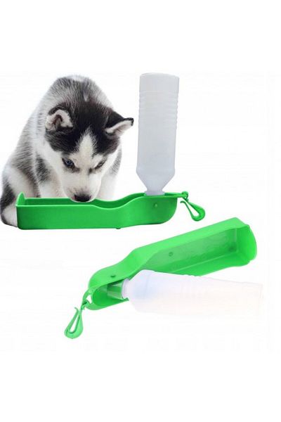 zola Foldable water bottle for dogs, 250 ml, plastic, green