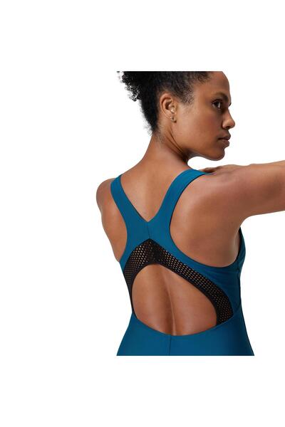 SPEEDO Solid Scoop Neck Mesh Kadın Yüzücü Mayosu