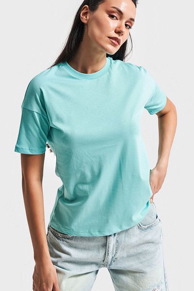 its basic Γυναικείο T-shirt Mint Green Color S5-114 Crew Neck Basic
