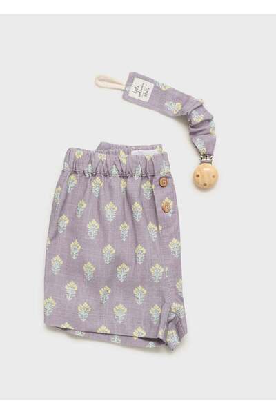 MANGO Baby Desenli pamuklu şort