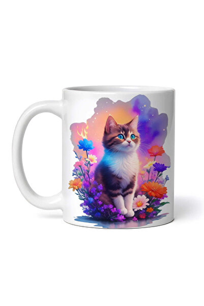 OEM Personalized white mug, Pretty Kitty, INOVATIX®. 330ml