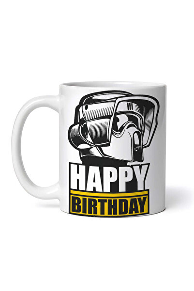 OEM Cană albă personalizată, cu tematică de la mulți ani, cască Star Wars, IN...