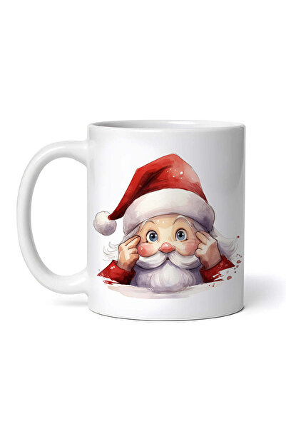 OEM Cană albă personalizată, Moș Crăciun concentrându-se, INOVATIX®. 330ml