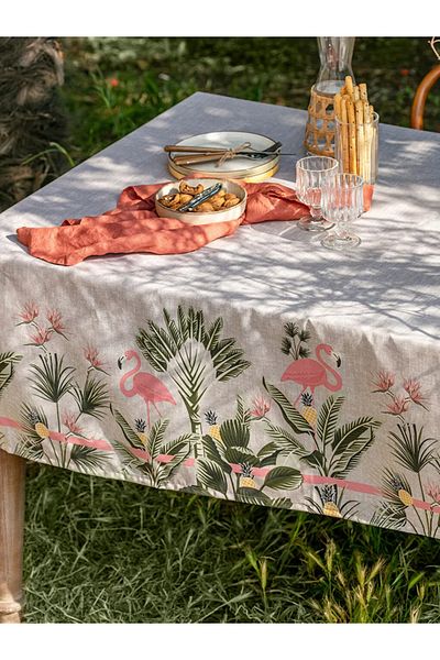 LC Waikiki Față de masă cu imprimeu flamingo mixt 150x200 cm