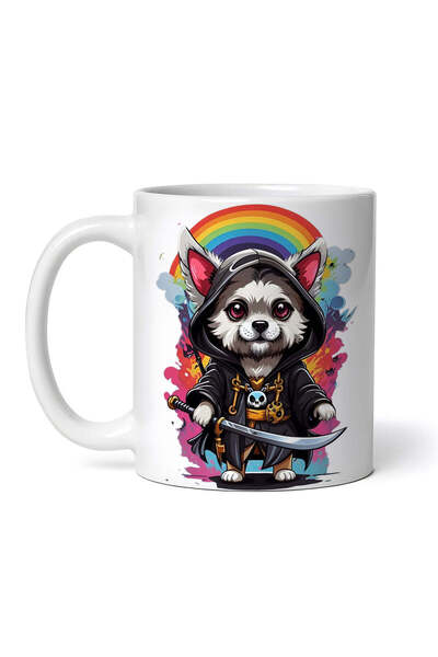 OEM Cană albă personalizată, Pisica Ninja, INOVATIX®. 330ml