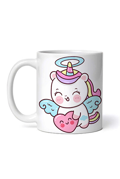 OEM Cană albă personalizată, pisică unicorn îndrăgostită, INOVATIX®. 330ml