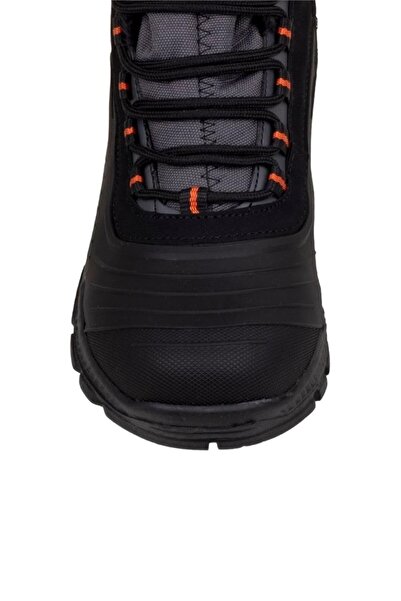 Liger Erkek Su ve Soğuğa Dayanıkı İçi Yünlü Kaymaz Kauçuk Taban Fermuarlı Trekking Outdoor Bot SİYAH - TUR
