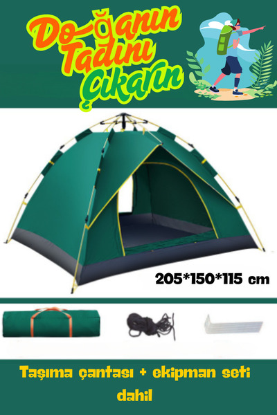 HYPERGROUP Hızlı Kurulan Otomatik Kamp Çadırı 2 Kişilik | Uv Koruma Kaliteli ...