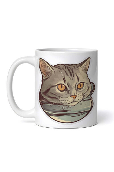 OEM Εξατομικευμένη λευκή κούπα, γάτα American Shorthair, INOVATIX®. 330ml