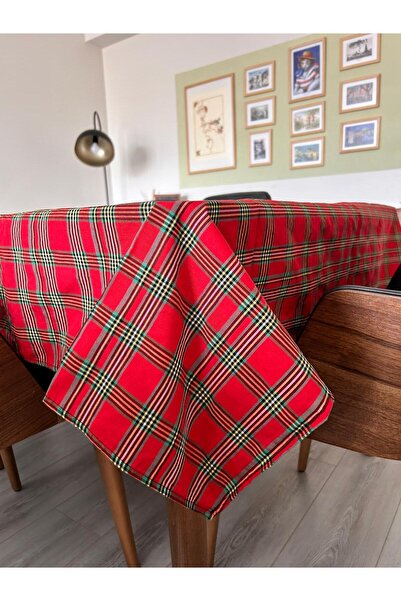 homease 160X160 cm Scottish Pattern Tablecloth | Picnic Blanket | New Year's Table | Plaid Square Model