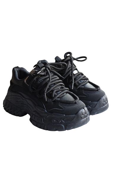 Seastar Women's sneakers with platform, eco-leather, Black