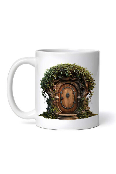 OEM Cană albă personalizată, Poartă de lemn pentru copac, INOVATIX®. 330ml