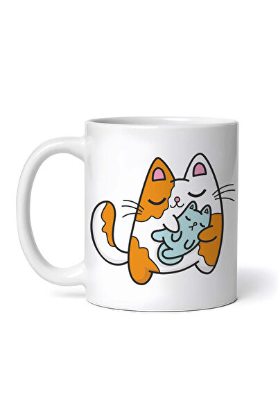 OEM Εξατομικευμένη λευκή κούπα, Mother Kitty, INOVATIX®. 330ml