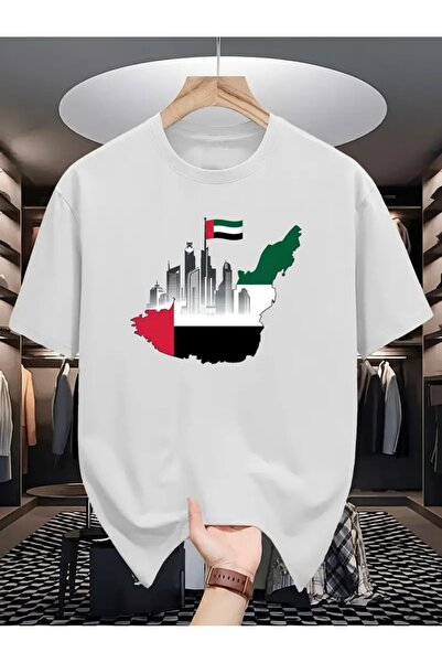 LAND MODA Tricou grafic cu steagul Emiratei Arabe Unite pentru bărbați - Ocaz...