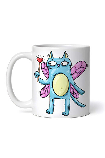 OEM Cană albă personalizată, Pisică Zână cu Baghetă, INOVATIX®. 330ml