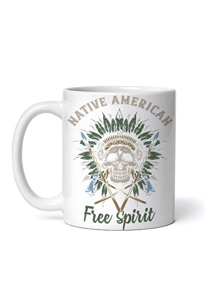 OEM Cană albă personalizată, Spirit Liber Nativ American, INOVATIX®. 330 ml