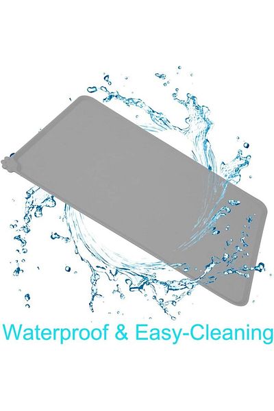 zola Animal feeding mat, waterproof, non-slip, 48x30 cm, gray