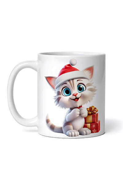 OEM Cană albă personalizată, pisică tigrată cu cadouri de Crăciun, INOVATIX®....