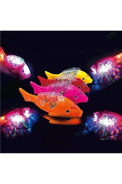 Hyd 2 Pieces Walking Fish Baby's Crawling Companion Toy Fish with Sound and Light