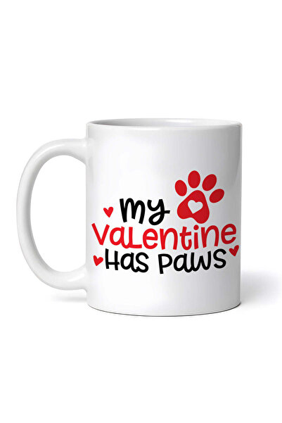OEM Cană albă personalizată, Valentinul meu are lăbuțe, INOVATIX®. 330 ml