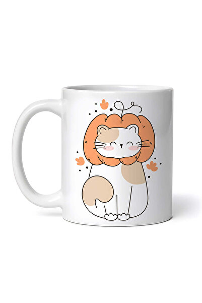 OEM Cană albă personalizată, Pisică drăguță cu ochii închiși, INOVATIX®. 330ml