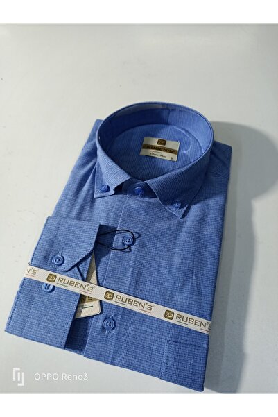 RUBENS GÖMLEK класична сорочка з коміром на ґудзиках, з довгими рукавами, з бавовни