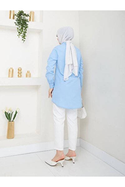 SHİROSA τούνικ χιτζάμπ με λεπτομέρεια από πέτρα