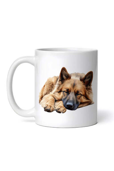 OEM Cană albă personalizată, Laekenois belgiană, INOVATIX®. 330 ml