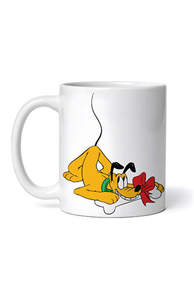 OEM Cană albă personalizată, Pluto cu un os în gură, INOVATIX®. 330ml