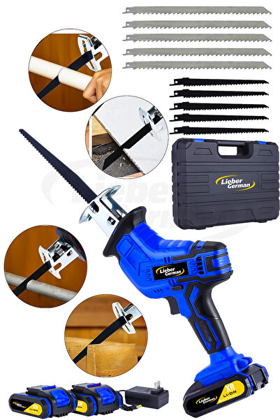 Lieber German Kömürsüz Motor Şarjlı 10 Bıçaklı Et Kemik Ahşap Metal Yutong Ke...