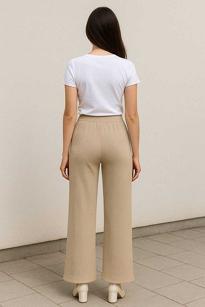 gigigiyim Corduroy Palazzo Women's Casual Pants Stone