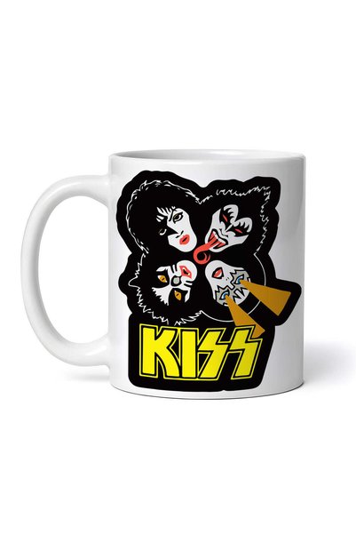 OEM Cană albă personalizată, trupa rock Kiss, INOVATIX®. 330 ml