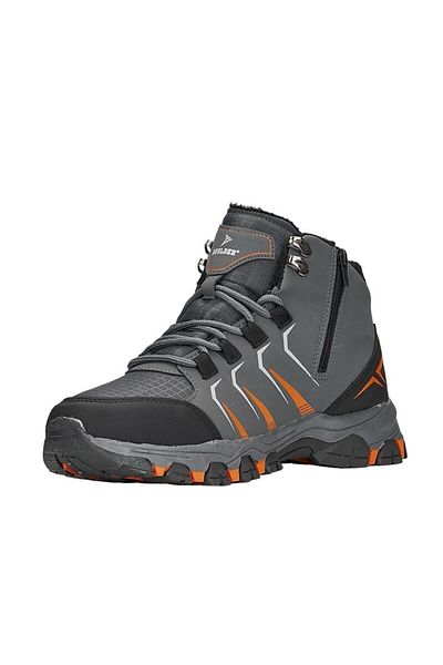 Liger Men's Outdoor Boots - Woolen Zippered, Water Repellent, Trekking Smoke - Orange