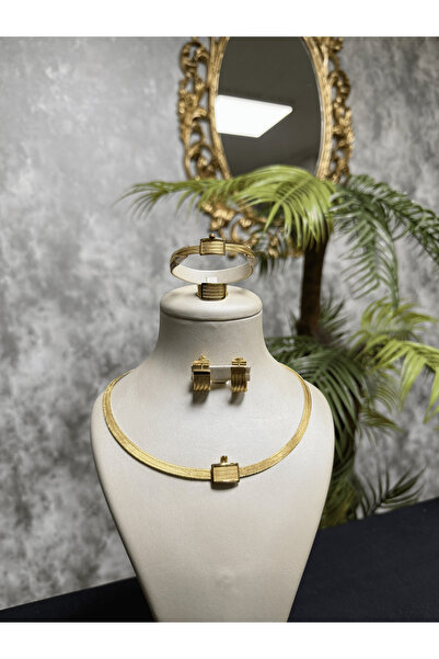 ALTIN KAPLAMA 3 Sıra Trabzon Hasır Bilezik Seti