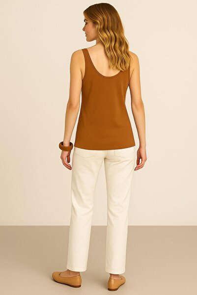 COTENCONCEPT 2 Pieces A-Line Comfortable Fit Basic Thick Strap Undershirt T-Shirt