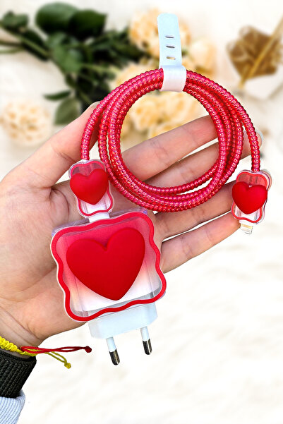 WANNA PROTECT Iphone 20w Uyumlu Şarj Kablosu Başlığı Adaptörü Kalp Koruma Kab...