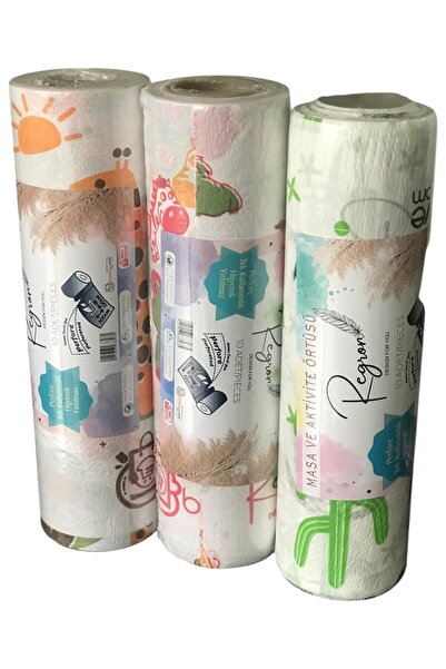 Regron Tek Kullanımlık Pratik Masa Aktivite Kullan At Piknik Kamp Örtüsü 3'lü Rulo Parti Örtüsü