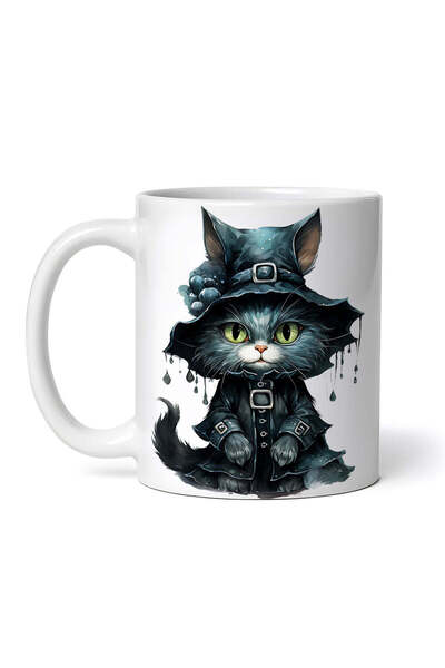 OEM Εξατομικευμένη λευκή κούπα, Γάτα Σωματοφύλακας, INOVATIX®. 330ml