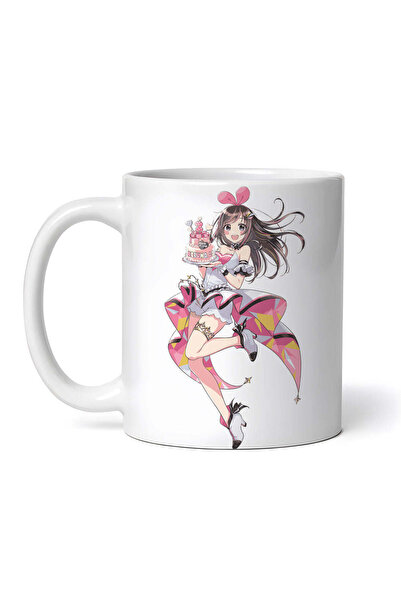 OEM Cană albă personalizată, aniversare Kizuna AI Amine, INOVATIX®. 330ml