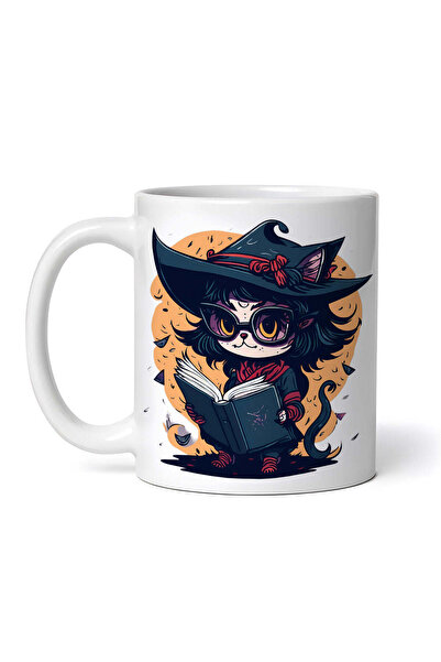 OEM Εξατομικευμένη λευκή κούπα, Studious kitty, INOVATIX®. 330ml