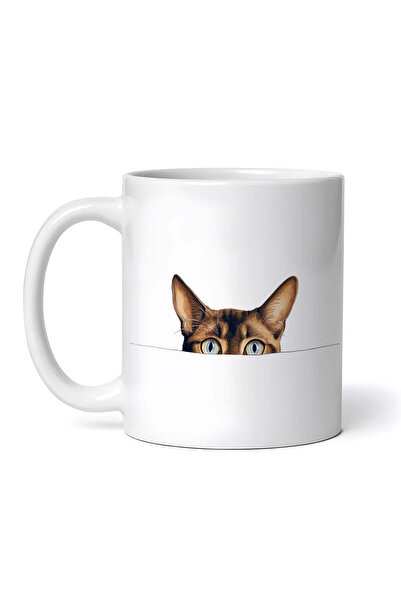 OEM Εξατομικευμένη λευκή κούπα, Shy Cat, INOVATIX®. 330ml