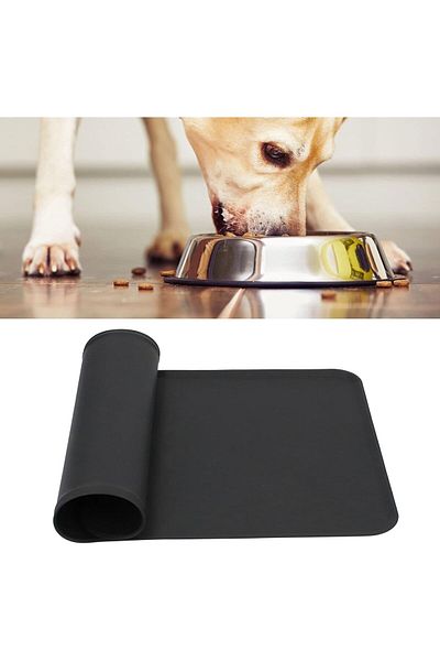 zola Animal feeding mat, waterproof, non-slip, 48x30 cm, black